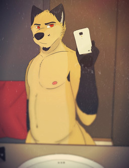 armpit_hair bathroom beard canine cellphone chubby facial_hair first_person_view freckles fur male mammal markings mirror nipples nude phone red_eyes room selfie socks_(marking) solo supercool-wolf wolf yellow_fur
Rating: Questionable
Score: 4
User: Hardstyle_Chris
Date: February 14, 2014