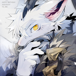 ambiguous_gender anthro black_claws black_markings claws eye_markings eyebrows facial_markings feathered_wings feathers finger_claws forehead_markings fur fur_coat head_horn head_markings horn inner_ear_fluff looking_at_viewer markings pink_body pink_fur simple_background solo text tuft white_body white_eyebrows white_fur white_sclera white_wings wings yellow_eyes dg_jia mythology milloneville_(character) dragon feathered_dragon feathered_scalie furred_dragon furred_scalie mythological_creature mythological_scalie scalie 1:1 2025 absurd_res bust_portrait dated detailed digital_drawing_(artwork) digital_media_(artwork) english_text hi_res icon portrait male_(lore)