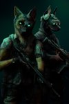 anthro duo gun male male/male mercenary military night_vision_goggles ranged_weapon weapon lambbda canid canine canis dobermann domestic_dog german_shepherd herding_dog mammal pastoral_dog pinscher 2:3 hi_res