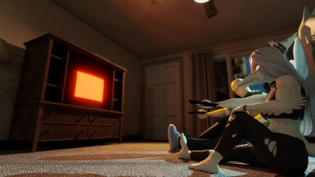 angry anthro barefoot clothed clothing duo feathered_wings feathers feet female male relaxing tv_remote wings strikefrommidnight aeridiccore_(modeler) cavemanon_studios goodbye_volcano_high ko_op_(game_developer) neon_genesis_evangelion snoot_game anon_(snoot_game) fang_(gvh) human mammal prehistoric_species pterosaur reptile scalie 16:9 3d_(artwork) 4k absurd_res digital_media_(artwork) hi_res huge_filesize widescreen