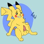 animal_genitalia animal_penis balls blue_background feral fur furry_balls genitals grin male penis simple_background smile solo tapering_penis yellow_body yellow_fur razoraftrdark nintendo pokemon fan_character generation_1_pokemon pikachu pokemon_(species) 1:1 2024