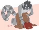 all_fours ambiguous_gender ambiguous_penetration anthro ass_up blush butt duo female from_behind_position hair leapfrog_position male male/ambiguous male_penetrating penetration red_hair sex simple_background redpixie red_(redpixie) bear lemur mammal primate ring-tailed_lemur strepsirrhine 2017