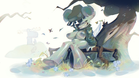 anthro breasts clothing duo female genitals green_body military_uniform penis uniform sachsech205 happy_tree_friends flippy_(htf) lumpy_(htf) bear mammal 16:9 4k absurd_res hi_res widescreen