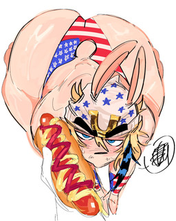 american_flag_clothing anthro big_butt blonde_hair blush bottom_heavy butt clothing food fur hair half-closed_eyes holidays hot_dog huge_butt kerchief male narrowed_eyes pear-shaped_figure solo speedo stubble swimwear tan_body tan_fur thick_thighs wide_hips wristband gat0pussy24 4th_of_july jojo's_bizarre_adventure steel_ball_run demi_(gat0pussy24) lagomorph leporid mammal rabbit hi_res