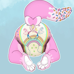 abdl accessory ageplay anthro bodily_fluids bow_ribbon clothed clothing diaper feces femboy fur genital_fluids male pink_body pink_fur roleplay soiled_diaper soiling solo sprinkles sprinkles_on_tail unclean_diaper urine used_diaper using_diaper wearing_diaper wet_diaper marealeopard tykables tykables_unicorns katiepup mammal mustelid otter river_otter 1:1