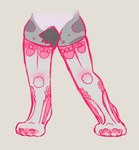 ambiguous_gender anthro clothing clothing_transformation duo footwear legwear pubes sock_fetish sock_transformation socks stockings thigh_highs transformation inabunstar animate_inanimate living_sock hi_res