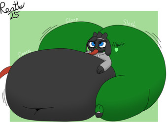 anthro belly belly_expansion big_belly big_butt black_eyewear black_glasses blue_eyes body_inflation border bottomwear butt butt_expansion clothing deep_navel expansion eyewear glasses green_background green_bottomwear green_clothing green_inner_ear green_leggings green_legwear green_nose green_pants grey_body grey_clothing grey_ears grey_hair grey_hoodie grey_topwear hair heart_symbol hoodie hose hose_in_mouth hose_inflation huge_belly huge_butt huge_thighs hyper hyper_belly hyper_butt hyper_inflation hyper_thighs immobile inflation leggings legwear liquid_inflation looking_up male milk_inflation motion_lines navel onomatopoeia pants simple_background sitting slosh sloshing_belly sloshing_butt solo sound_effects swelling text thick_thighs three-quarter_view tight_clothing topwear white_border reathe nintendo pokemon reathe_(character) generation_8_pokemon lagomorph leporid mammal pokemon_(species) rabbit raboot 2025 4:3 colored digital_media_(artwork) hi_res shaded signature