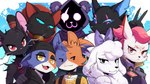 5_fingers anthro beanie bell bell_collar black_body black_fur blue_hair blue_sclera claws clothed clothed_anthro clothed_female clothing collar eye_scar facial_scar female finger_claws fingers front_view fur group hair hat headgear headwear inner_ear_fluff looking_at_viewer one_eye_closed open_mouth open_smile red_eyes red_hair scar shadow_face smile teeth tongue tuft whiskers white_body white_fur white_hair yellow_eyes skykain epic_games fortnite camille_(fortnite) cate_meowdy kimiko_five-tails meow_skulls pack_leader_highwire raven_team_leader unnamed_poodle_(fortnite) bear calico_cat canid canine canis domestic_cat domestic_dog felid feline felis fox mammal mouse murid murine poodle rat rodent wolf 16:9 2025 digital_media_(artwork) hi_res widescreen