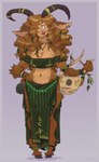 anthro bard big_breasts breasts clothed clothing female fur hooves lyre musical_instrument petal_(coraline_brown) plucked_string_instrument simple_background smile solo string_instrument jude_(artist) dungeons_and_dragons hasbro wizards_of_the_coast satyr digital_media_(artwork) hi_res