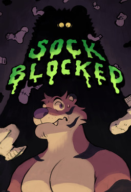 anthro black_stripes clothing duo footwear fur gym_socks male orange_body orange_fur paranoid pecs purple_eyes purple_nose scared silhouette socks stripes ventesthefloof barry_(ventesthefloof) felid mammal monster pantherine tiger absurd_res cover cover_art cover_page hi_res