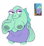 absurd_res breasts conditional_dnp female fish hi_res incidental_63_(spongebob) marine nickelodeon nipples reference_image solo spongebob_squarepants zp92