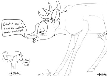 animal_genitalia antlers balls blush dialogue disembodied_penis duo erection feral foreskin genitals glans hooves horn humanoid_genitalia humanoid_penis male motion_lines nodding open_mouth penis quadruped retracted_foreskin sheath smile solo_focus speech_bubble talking_feral tapering_penis text vein veiny_penis backlash91 conditional_dnp bambi_(film) disney bambi deer mammal mule_deer new_world_deer black_and_white digital_drawing_(artwork) digital_media_(artwork) english_text line_art lol_comments monochrome signature