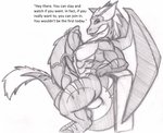 anthro big_penis genitals grope huge_penis hyper hyper_genitalia hyper_penis leaned_back looking_at_viewer male penis side_view solo tail text wings dragon-heart mythology raymond_windrunner_(character) dragon mythological_creature mythological_scalie scalie english_text hi_res