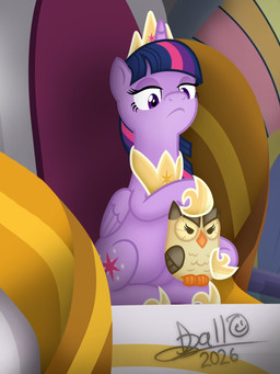 chair crown duo female feral furniture headgear horn petting regalia throne wings tidmouthart friendship_is_magic hasbro my_little_pony mythology pathetic_(meme) owlowiscious_(mlp) twilight_sparkle_(mlp) avian bird equid equine mammal mythological_creature mythological_equine owl winged_unicorn 3:4 meme redraw