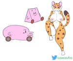 ambiguous_gender anthro areola big_breasts breasts brown_eyes car countershading dipstick_tail female genitals hand_on_chest huge_breasts humor looking_at_viewer markings multicolored_body nipples nude parody pink_body pink_nipples pussy sitting smile solo spots tail tail_markings two_tone_body vehicle wide_hips mochagato sawavhs sawavhs_(artist) i_know_he_ate_a_cheese kirby_(series) kirby_and_the_forgotten_land nintendo clawroline dababy dababy_car kirby felid leopard mammal pantherine waddling_head hi_res meme multiple_images