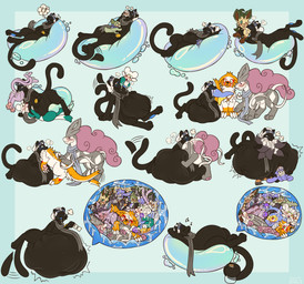 abdominal_bulge anthro belly belly_expansion bodily_fluids drooling expansion feral group internal male male/male saliva vore chaikitty nintendo pokemon axew eeveelution espeon generation_1_pokemon generation_2_pokemon generation_4_pokemon generation_5_pokemon generation_7_pokemon lanturn leafeon legendary_pokemon mew_(pokemon) mienfoo pokemon_(species) suicune togedemaru absurd_res hi_res sketch_page