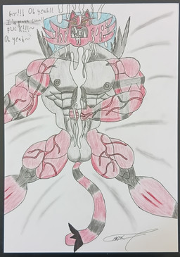 abs anthro aroused balls biceps big_penis blush bodily_fluids cum cum_on_face cum_on_penis cumshot ejaculation erection excessive_cum excessive_genital_fluids genital_fluids genitals humanoid_genitalia humanoid_penis male masturbation muscular nipples orgasm penis solo tail text vein veiny_muscles veiny_penis maximonake nintendo pokemon felid feline generation_7_pokemon incineroar mammal pantherine pokemon_(species) tiger absurd_res english_text hi_res