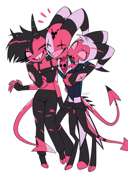 anthro canon_couple eyes_closed female freckled_face freckles group group_hug hooves horn hug hugging_another husband_and_wife male married_couple simple_background spade_tail tail trio white_background enaic31 hellaverse helluva_boss blitzo_(helluva_boss) millie_(helluva_boss) moxxie_(helluva_boss) demon demon_humanoid humanoid imp 2025 absurd_res digital_media_(artwork) hi_res