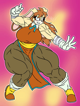 aged_up anthro asian_clothing biceps big_breasts big_muscles breasts brown_eyes chinese_clothing chinese_dress clothed clothing cosplay dress east_asian_clothing female floppy_ears fully_clothed hair huge_thighs long_ears long_hair muscular muscular_anthro muscular_female muscular_thighs solo thick_thighs toned_thighs unrealexpectation sega sonic_the_hedgehog_(series) cream_the_rabbit lagomorph leporid mammal rabbit 3:4 hi_res