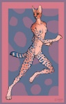 2013 border breasts conditional_dnp felid feline female genitals green_eyes hi_res jameless mammal nipples nude pink_border pussy serval solo