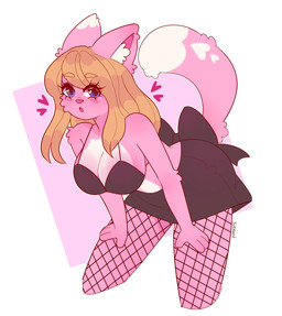 4_fingers anthro arm_tuft big_breasts black_bottomwear black_bow black_bra black_clothing black_skirt black_underwear blue_eyes blush blush_lines bottomwear bra breasts brown_hair cheek_tuft cleavage clothed clothed_anthro clothed_female clothing dipstick_ears dipstick_tail ear_markings ear_tuft eyebrow_through_hair eyebrows eyelashes eyelashes_through_hair facial_tuft female fingers fishnet_clothing fishnet_leggings fishnet_legwear fully_clothed fully_clothed_anthro fully_clothed_female fur hair hands_on_legs hands_on_own_legs hands_on_own_thighs hands_on_thighs heart_(marking) heart_symbol inner_ear_fluff leaning leaning_forward leggings legwear light long_hair looking_at_viewer markings midriff multicolored_body multicolored_ears multicolored_fur open_mouth pink_body pink_fur pink_nose pink_tail pink_tongue shoulder_tuft simple_background skirt solo tail tail_markings text tongue translucent translucent_hair tuft two_tone_tail underwear white_ear_tips white_inner_ear_fluff white_markings white_tail_tip suzeart cami_(suzeart) domestic_cat felid feline felis mammal 2024 artist_name colored digital_drawing_(artwork) digital_media_(artwork) english_description hi_res lighting portrait shaded three-quarter_portrait
