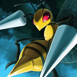 1:1 2013 ambiguous_gender antennae_(anatomy) arthropod beedrill black_stripes by-nc-sa creative_commons digital_media_(artwork) digital_painting_(artwork) evilapple513 insect insect_wings nintendo pokémon pokémon_(species) red_eyes signature simple_background solo stripes text translucent translucent_wings url video_games watermark wings yellow_bodyRating: SafeScore: 5User: BooruHitomiDate: November 08, 2019