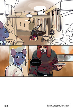 anthro biped clothed clothing dialogue duo flushed formal_clothing fully_clothed keyboard_instrument male male/male musical_instrument musical_note musical_symbol piano playing_music restaurant symbol waiter bastriw fernando_(bastriw) pato_(bastriw) canid canine canis domestic_cat domestic_dog felid feline felis mammal 2:3 comic hi_res