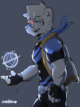 furryhero hero male power solo marshiro bear mammal absurd_res digital_media_(artwork) hi_res shaded