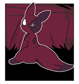 ambiguous_gender angry animated_webp anthro back_scar burn_scar ear_scar eye_scar facial_scar foot_scar head_scar leg_scar looking_at_viewer looking_back looking_back_at_viewer missing_eye mouthless nude_anthro pointy_ears rear_view scar scars_all_over shoulder_scar sitting solo tail tail_motion tail_scar tailwag thigh_scar white_eyes white_nose lizardfungus rain_world videocult artificer_(rain_world) slugcat animated