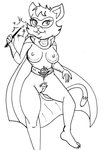 anthro female nude solo comics-toons reddragonkan captain_carrot_and_his_amazing_zoo_crew dc_comics alley-kat-abra felid mammal monochrome