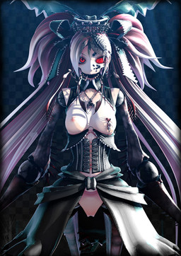 accessory black_clothing black_dress breasts carrying_another checkered checkered_background claws clothed clothing corset crown dress duo exposed_breasts female glowing glowing_eyes hair hair_accessory hair_ribbon headgear humanoid_focus infected infection jewelry lingerie long_hair maebari navel necklace nipple_piercing nipples no_underwear on_head pattern_background piercing red_eyes ribbons simple_background skull_necklace spikes spikes_(anatomy) symmetry topwear twintails_(hairstyle) deino_(artist) deino_(modeler) calne_ca nato-kun ambient_arthropod ambient_barnacle ambient_crustacean ambient_sealife animal_humanoid aquatic aquatic_humanoid arthropod arthropod_humanoid crab_humanoid crustacean crustacean_humanoid humanoid isopod malacostracan 3d_(artwork) autodesk_3ds_max_(artwork) digital_media_(artwork)