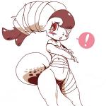 anthro black_hair featureless_crotch female fur hair kemono nipples red_eyes solo white_body white_fur idkuroi osamu_tezuka the_amazing_3 captain_bokko lagomorph leporid mammal rabbit 1:1