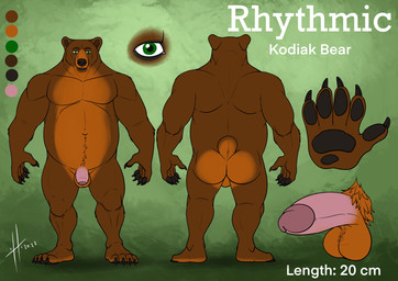 anthro balls belly big_belly brown_body brown_fur butt color_swatch erection flaccid foreskin front_view fur genitals glistening glistening_eyes green_background green_eyes humanoid_genitalia humanoid_penis male male_anthro navel nude orange_balls orange_body orange_fur overweight overweight_anthro overweight_male penis pink_penis rear_view simple_background solo standing hufnaar rhythmic_(rhythmiclights) bear mammal absurd_res hi_res model_sheet