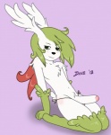 anthro blush clothed clothing crossdressing erection femboy fluffy fur genitals green_eyes green_hair hair male penis petals pokemorph pubes short_tail skimpy solo tail thong underwear white_body white_fur daniruu nintendo pokemon canid canine generation_4_pokemon hybrid legendary_pokemon mammal pokemon_(species) shaymin sky_forme_shaymin 2012 hi_res