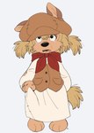 anthro biped bodily_fluids clothed clothing crying female fingers fur hair hat headgear headwear solo tail tears young young_anthro young_female anaquariusart cyberconnect2 fuga:_melodies_of_steel little_tail_bronx mei_marzipan canid caninu mammal absurd_res hi_res