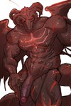 abs anthro balls barazoku biceps big_penis claws erection eye_scar facial_scar genitals glowing glowing_eyes horn humanoid_genitalia humanoid_penis looking_at_viewer male male_anthro muscular muscular_male muscular_thighs nipples nude pecs penis red_eyes scar scars_all_over serratus simple_background solo tail teeth triceps vein veiny_muscles veiny_penis wings amoyy0118 elden_ring fromsoftware mythology bayle_the_dread dragon mythological_creature mythological_scalie scalie hi_res