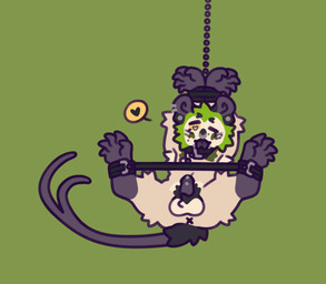ankle_cuffs anthro anus arms_above_head balls bdsm bondage bound chibi collar cuff_(restraint) ear_piercing ear_ring forked_tail forked_tongue fur genital_piercing genitals green_background green_hair hair heart_eyes heart_symbol male one_eye_closed penis penis_piercing piercing restraints ring_piercing simple_background solo spreader_bar tail tongue unusual_anatomy unusual_tail white_body white_fur wink wrist_cuffs x_anus vomittmeat vomitt_(vomittmeat) mammal murid murine rat rodent 2021