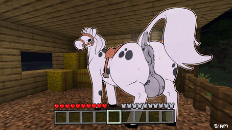 anus backsack balls big_anus big_balls big_butt bodily_fluids butt dock_(anatomy) equine_anus feral gameplay_mechanics genital_raphe genitals grey_anus grey_balls grey_body grey_markings grey_perineum gui halter health_bar hud huge_butt looking_back male male_feral markings musky_anus musky_balls musky_butt perineum puffy_anus raphe_(anatomy) rear_view saddle screencap screencap_background scrotal_raphe solo sweat sweaty_butt tail snackaftermidnight microsoft minecraft mojang xbox_game_studios equid equine horse horse_(minecraft) mammal hi_res