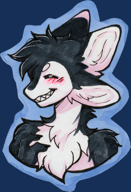 3_fingers 4_ears ambiguous_gender anthro arm_tuft black_background black_body black_claws black_feathers black_finger_claws black_fur black_hair blue_background blush blush_lines chest_tuft claws clenched_teeth countershade_face countershade_fur countershade_torso countershading eyes_closed facial_tuft feathers finger_claws fingers fluffy fur grin hair hand_on_chest happy inner_ear_fluff long_neck male multi_ear multicolored_body multicolored_fur neck_tuft nude sharp_teeth shoulder_tuft simple_background smile solo teeth transparent_background tuft tufted_fur two_tone_body two_tone_fur white_body white_countershading white_face white_feathers white_fur white_inner_ear anonymous_artist fyr_(fenrir784) avali avian bird 2023 absurd_res alpha_channel bust_portrait colored headshot_portrait hi_res marker_(artwork) portrait shaded simple_shading traditional_media_(artwork) maleherm_(lore)