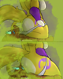 anal big_butt butt clothing double_tomoe duo facesitting fart fart_fetish female male male/female oral rimming sex sitting sitting_on_another tomoe_(symbol) underwear archenarie bandai_namco digimon digimon_(species) kobold renamon scalie 4:5 hi_res
