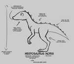 ambiguous_gender biped bipedal_feral digitigrade female feral feralized long_tail nude simple_background snout solo spiked_back spiked_tail spikes spikes_(anatomy) tail tailbutt text machacapigeon cavemanon_studios snoot_game erin_(snoot_game) dinosaur fictional_species prehistoric_species reptile scalie black_and_white english_text monochrome