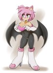 2024 accessory alternate_breast_size amy_rose anthro arms_bent armwear bare_shoulders bat_wings big_breasts biped black_clothing black_eyebrows black_leotard black_nose blush bodysuit boots breasts cleavage clothed clothed_anthro clothed_female clothing collarbone cosplay countershade_face countershading elbow_gloves eulipotyphlan eye_through_hair eyebrow_through_hair eyebrows eyelashes eyelashes_through_hair eyeshadow female fingers footwear fully_clothed fully_clothed_anthro fully_clothed_female fusion gloves green_eyes hair hair_accessory hairband handwear heart_clothing heart_footwear heart_symbol hedgehog hi_res high_heeled_boots high_heels knee_boots knee_highs legwear leotard lucyfercomic makeup mammal membrane_(anatomy) membranous_wings navel navel_outline pink_hair rouge_the_bat sega short_hair skinsuit small_nose solo sonic_the_hedgehog_(series) standing strapless_unitard tight_clothing translucent translucent_hair white_armwear white_clothing white_elbow_gloves white_gloves white_handwear wings