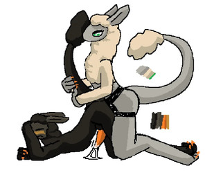 anal anal_penetration anthro black_body black_fur blush covering covering_face cumming_from_penetration dominant dominant_female ejaculation female female_penetrating female_penetrating_male fur green_eyes grey_body grey_fur larger_dom larger_female male male/female male_penetrated object_in_ass pegging penetration raised_tail sex sex_toy sex_toy_in_ass sex_toy_insertion size_difference smaller_male smaller_penetrated submissive submissive_male tail tail_grab tan_body tan_fur toying_partner wool_(fur) greenguycombine the_nature_of_predators coal_(greenguycombine) yvette_(greenguycombine) alien mammal venlil_(the_nature_of_predators)