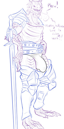 anthro armor balls belt belt_buckle big_balls big_bulge big_penis breath buckle bulge claws clothed clothing detailed_bulge genitals greatsword grin huge_balls huge_bulge huge_penis leaning leaning_on_object looking_at_viewer male melee_weapon panting paws penis plating presenting revealing_outfit seductive shield skimpy smile smirk solo speedo suggestive swimwear sword talking_to_viewer teasing teasing_viewer text tight_bulges tight_clothing tight_underwear tongue tongue_out underwear weapon conditional_dnp samagthrav2 dark_souls fromsoftware mythology dragon dragonoid_(dark_souls) mythological_creature mythological_scalie scalie absurd_res english_text hi_res