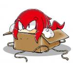 anthro box container male simple_background solo urahyu sega sonic_the_hedgehog_(series) knuckles_the_echidna echidna mammal monotreme