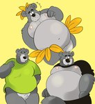 anthro black_nose clothing grey_body kemono male moobs nipples overweight overweight_male shirt simple_background solo topwear m2vcjtad5hsdvla the_jungle_book baloo bear mammal sloth_bear ursine 2023 absurd_res hi_res