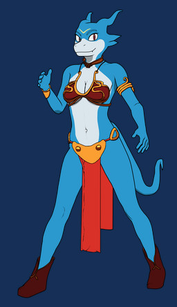 anthro bikini clothing collar costume female gold_bikini harem jewelry metal_bikini slave slave_leia_costume swimwear two-piece_swimsuit tutankabron2uv bandai_namco digimon return_of_the_jedi star_wars digimon_(species) flamedramon alpha_channel hi_res
