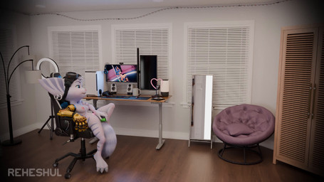 anthro anthro_penetrated being_watched blue_eyes breasts caught_in_the_act caught_masturbating chair desk dildo ear_piercing ear_ring exposed_breasts eyewear eyewear_on_head female female_penetrated fur furniture genitals goggles goggles_on_head looking_at_another looking_at_porn masturbation mechanical_arm mocking nude office_chair penetration piercing pornography recording ring_piercing sex_toy sex_toy_insertion solo spread_legs spreading surprised table tail voyeur reheshul sharperit_(modeler) animal_crossing nintendo ratchet_and_clank sony_corporation sony_interactive_entertainment ankha_(animal_crossing) rivet_(ratchet_and_clank) domestic_cat felid feline felis lombax mammal 16:9 3d_(artwork) 3d_animation animated digital_media_(artwork) hi_res no_sound short_playtime widescreen