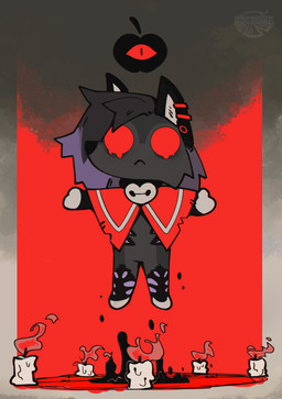 anthro biped candle candlelight clothed clothed_anthro clothed_female clothing ear_piercing female front_view fur hair light piercing simple_background solo stripes cocoline_(artist) cult_of_the_lamb massive_monster_(studio) cocoline canid canine canis mammal wolf 2026 absurd_res digital_drawing_(artwork) digital_media_(artwork) hi_res