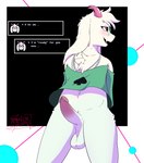 anthro balls blush bottomless bottomless_male clothed clothing dialogue erection eyewear fur genitals glasses horn inviting male navel nervous penis presenting simple_background smile solo talking_to_viewer text white_body white_fur conditional_dnp feelin_synful deltarune undertale_(series) ralsei bovid caprine darkner goat mammal digital_media_(artwork) english_text hi_res